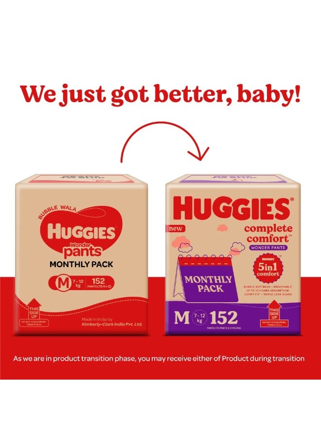 Huggies Wonder Pants Medium Size Diapers Monthly Pack (152 Count) & Mamaearth Natural Repellent Mosquito Patches For Babies with 12 Hour Protection,White,Pack of 1 - Image 3