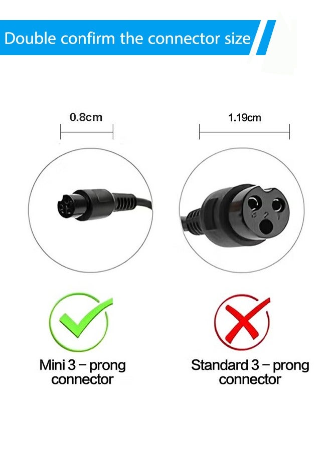 إس كولور شاحن سكوتر كهربائي 3 دبوس ، محول طاقة عالمي بمنفذ DC 8 مم ، شاحن بطارية ليثيوم 42 فولت للتزلج ، سكوتر ذاتي التوازن ، لوح الانجراف ، دراجة أحادية العجلات ، دراجة كهربائية - Image 2