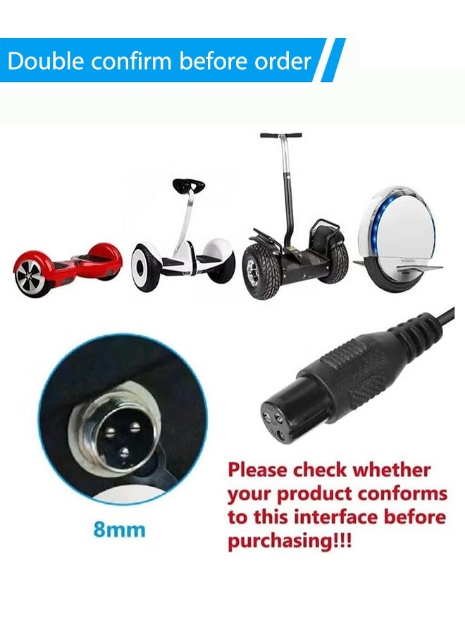 إس كولور شاحن سكوتر كهربائي 3 دبوس ، محول طاقة عالمي بمنفذ DC 8 مم ، شاحن بطارية ليثيوم 42 فولت للتزلج ، سكوتر ذاتي التوازن ، لوح الانجراف ، دراجة أحادية العجلات ، دراجة كهربائية - Image 4