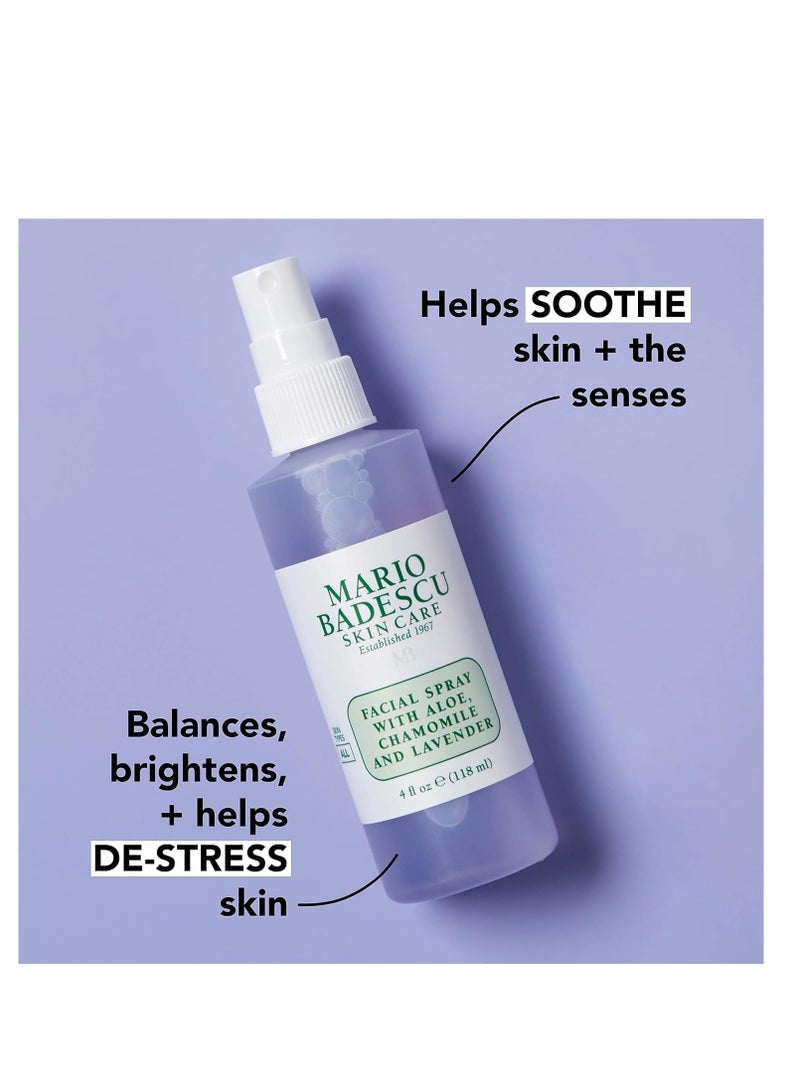 Mario Badescu Facial Spray 2 Piece Set, Includes Aloe, Chamomile & Lavender Face Mist PLUS Aloe, Cucumber, Green Tea Face Mist for All Skin Types, Dewy Finish, 4 Fl Oz, 2 Count (Pack of 1) - Image 2
