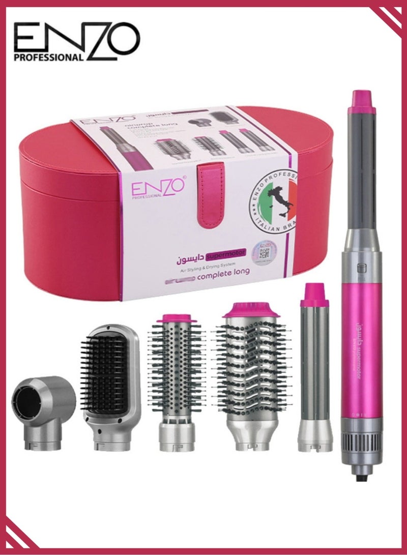 ENZO EN-4133 6-in-1 Electric Hair Styling Tool - Hair Straightener, Curler, Hot Air Brush & One-Step Dryer with Ionic Technology for Salon-Quality Styling at Home - Image 1