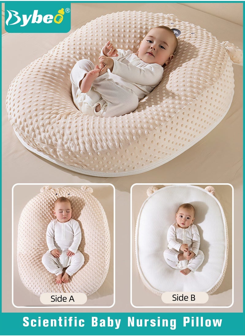Bybeo Baby Nursing Pillows for Breastfeeding, Multifunctional Infants Feeding Support Pillows, Dual-Sided Anti-Reflux Baby Lounger, Removable Baby Sleeping Nest, Throw up Prevention Slope Mat  - Image 1