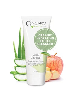 Ongaro Beauty Hydrating Face Cleanser Gentle Facial Cleanser with Organic Aloe Vera for Normal Oily Sensitive and Dry Skin Facial Wash with Hyaluronic Acid and Vitamin E 6 fl oz