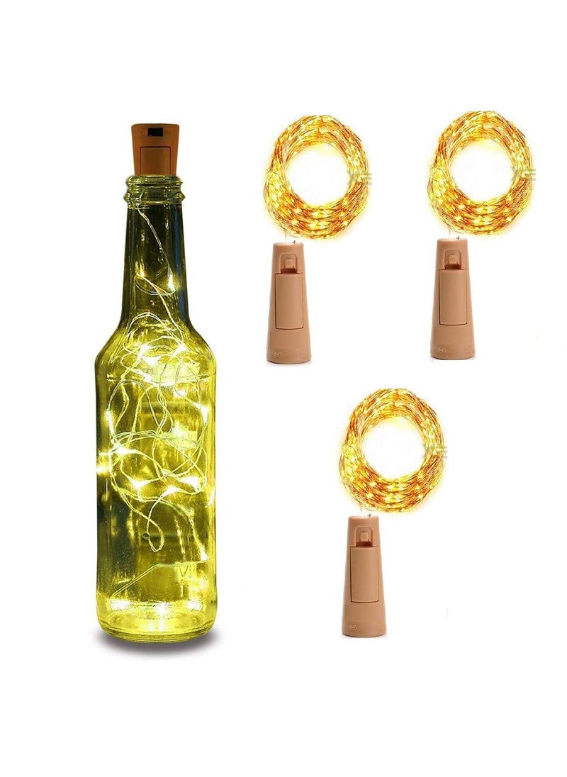 Cloud Search Cloud Search Bottle Lights Battery Powered Cork Shaped Fairy String Decoration Lights Pack of 3  - Image 1