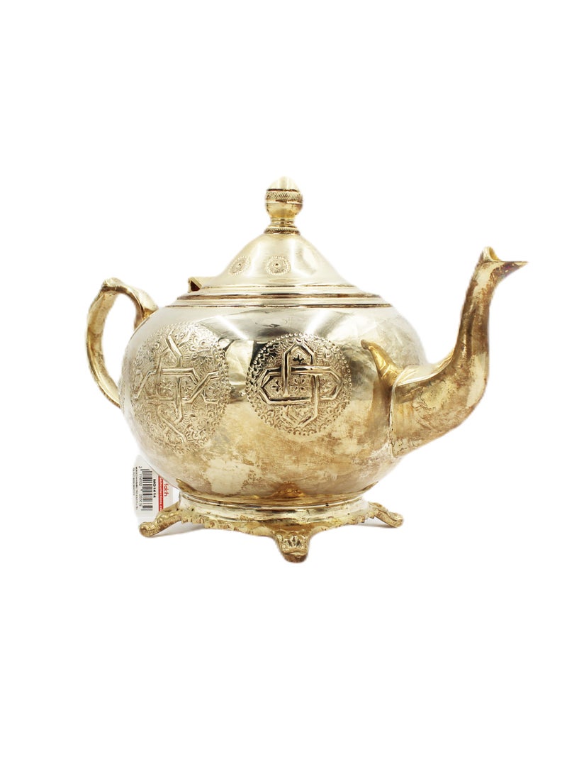 Antique Museum Moroccan Arabic Traditional Gold Plated Tea Pot 16 X 30 cm  - Image 1