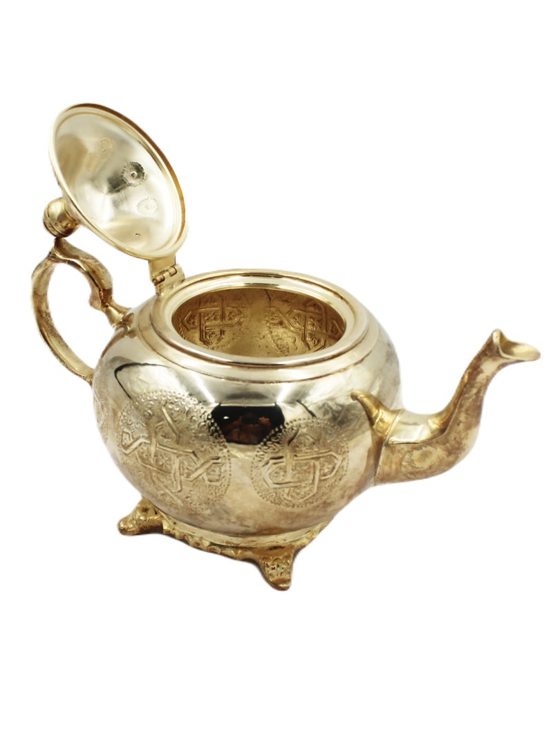 Antique Museum Moroccan Arabic Traditional Gold Plated Tea Pot 16 X 30 cm  - Image 2