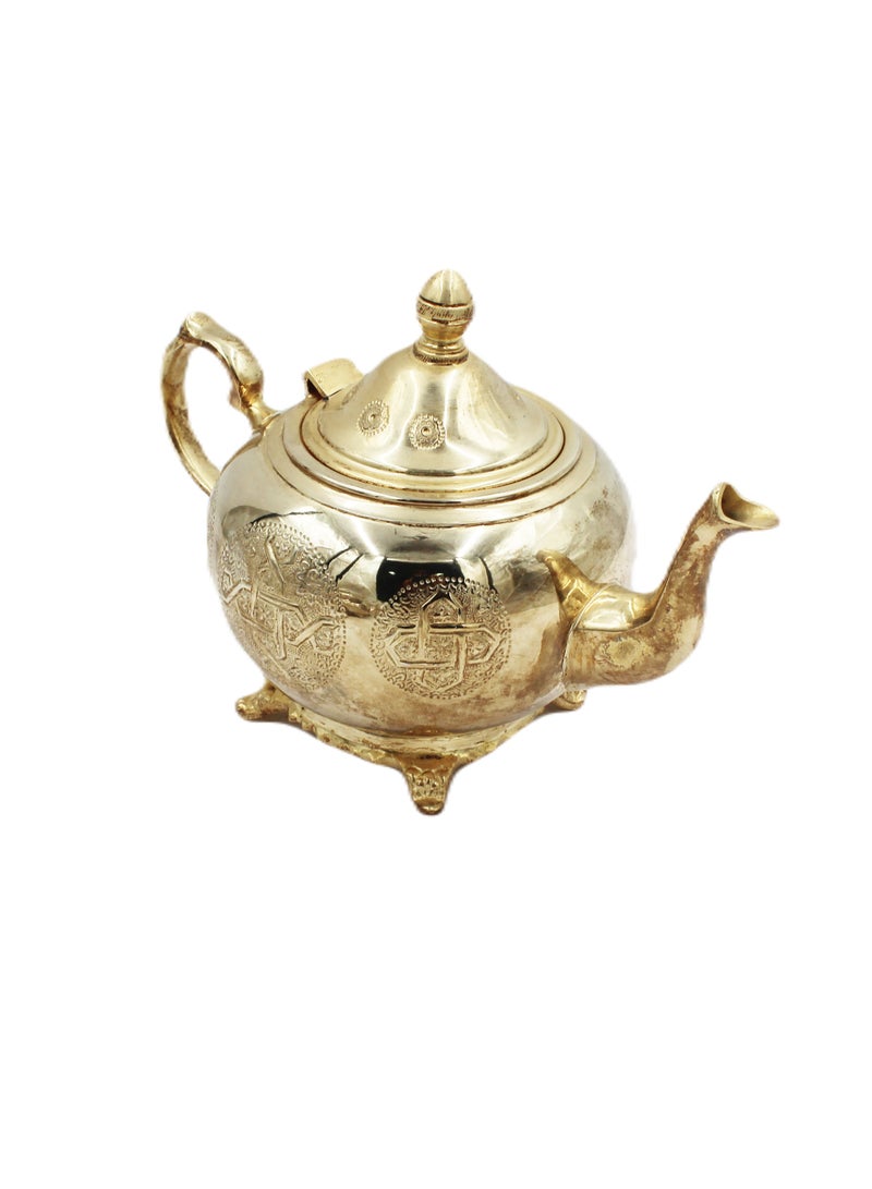 Antique Museum Moroccan Arabic Traditional Gold Plated Tea Pot 16 X 30 cm  - Image 4