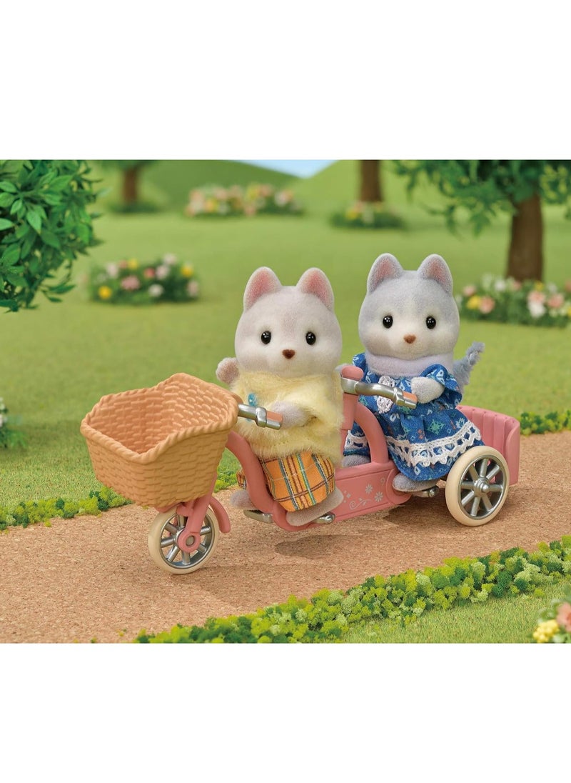 Sylvanian Families - Sylvanian Families tandem Cycling Set-Husky Sister & Brother - Image 1