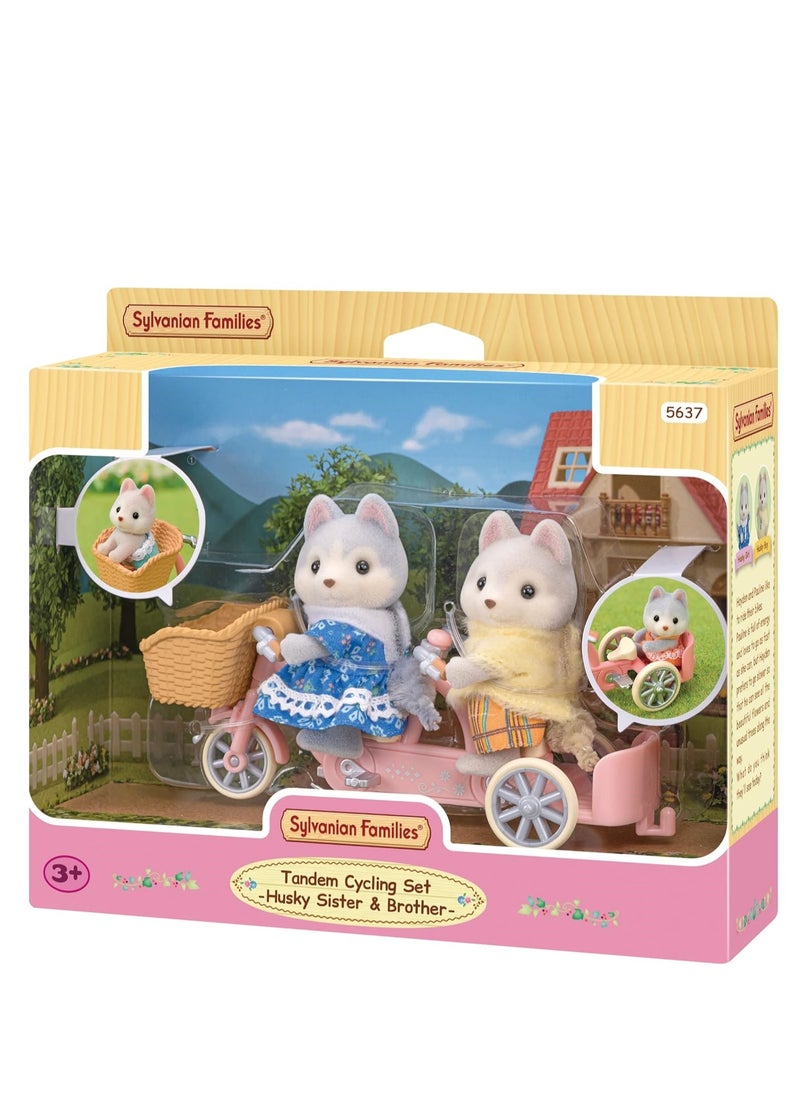 Sylvanian Families - Sylvanian Families tandem Cycling Set-Husky Sister & Brother - Image 1