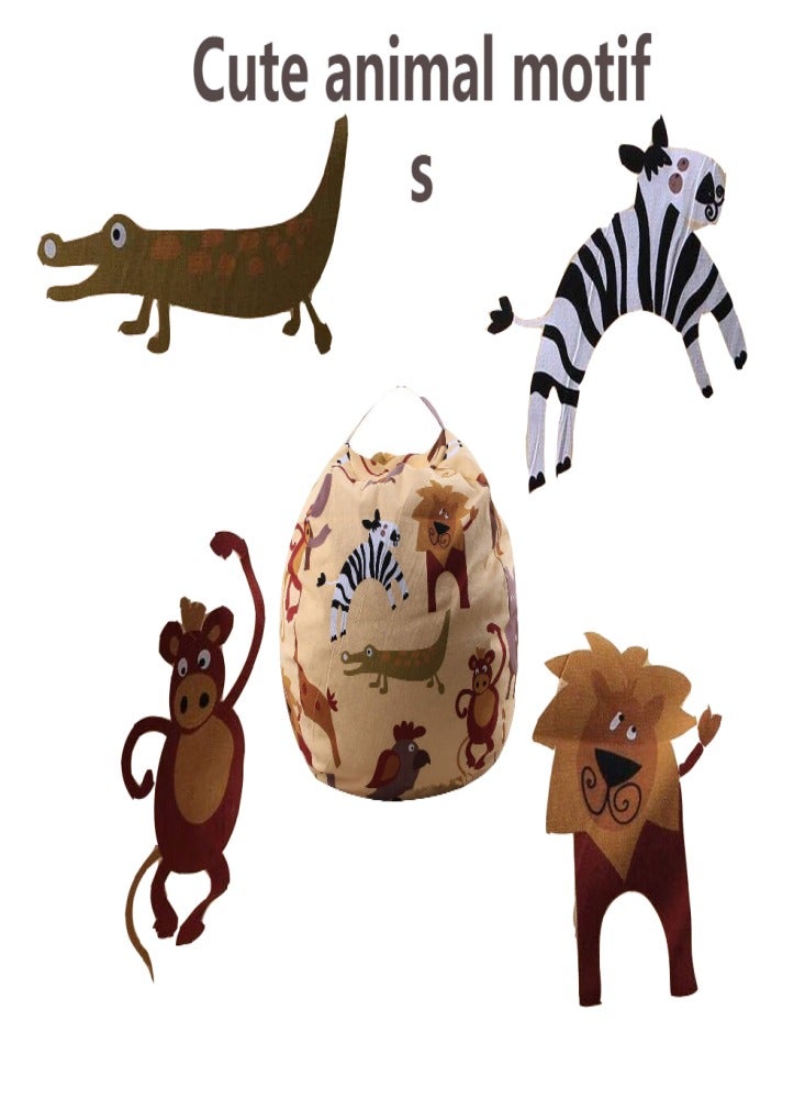 Family Sofa Canvas Cartoon Pattern Children's Plush Toys Storage Bean Bag Lazy Sofa Bean Bag Chair