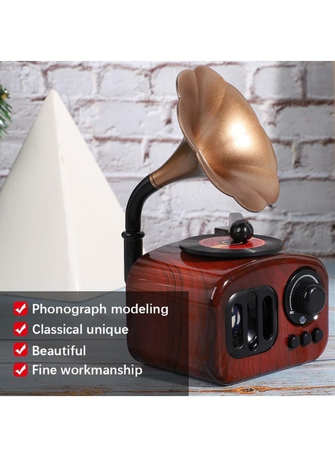 سبيس شوب صندوق موسيقى صندوق موسيقى قديم على شكل جراموفون هدية مبتكرة ديكور مكتبي للمنزل هدية موسيقية صندوق مجوهرات موسيقي 17x9.5x9 سم - Image 4