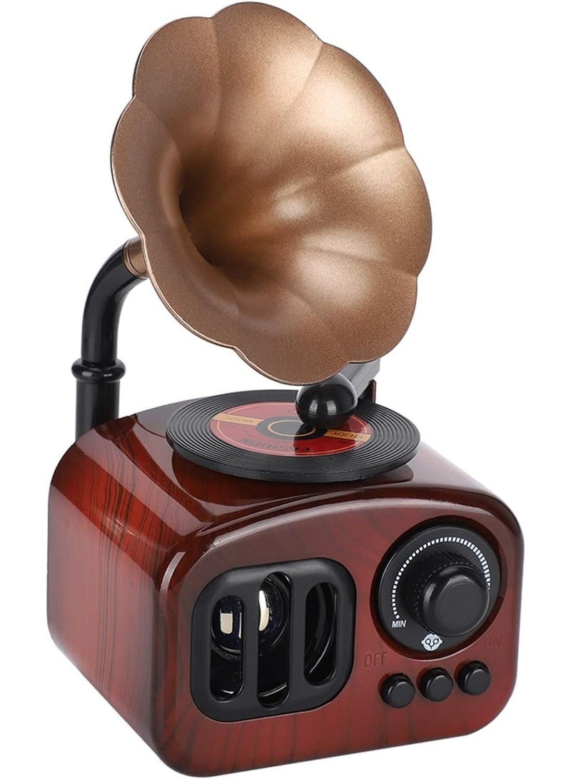 سبيس شوب صندوق موسيقى صندوق موسيقى قديم على شكل جراموفون هدية مبتكرة ديكور مكتبي للمنزل هدية موسيقية صندوق مجوهرات موسيقي 17x9.5x9 سم - Image 1