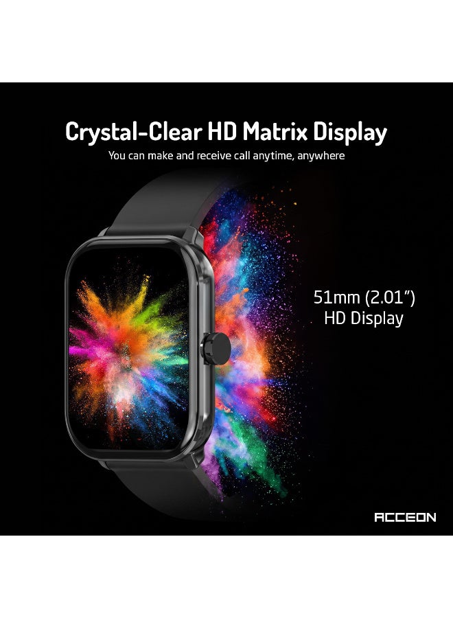 AcceOn Aeris Pro ACC-SW408 Smartwatch – 2.1" Ultra-Clear Display, Bluetooth 5.4 Calling, IP68 Waterproof, Comprehensive Health & Sports Tracking – Includes Extra Silicone Strap – Black - Image 5