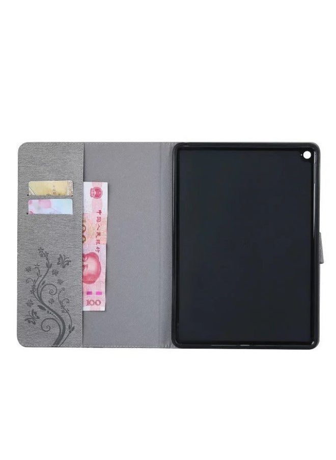 For Apple Ipad Air2 Pro Embossed Leather Case T815 Samsung T560 Printed Butterfly Card Protective Case-Color:Brown-Applicable Model:T530