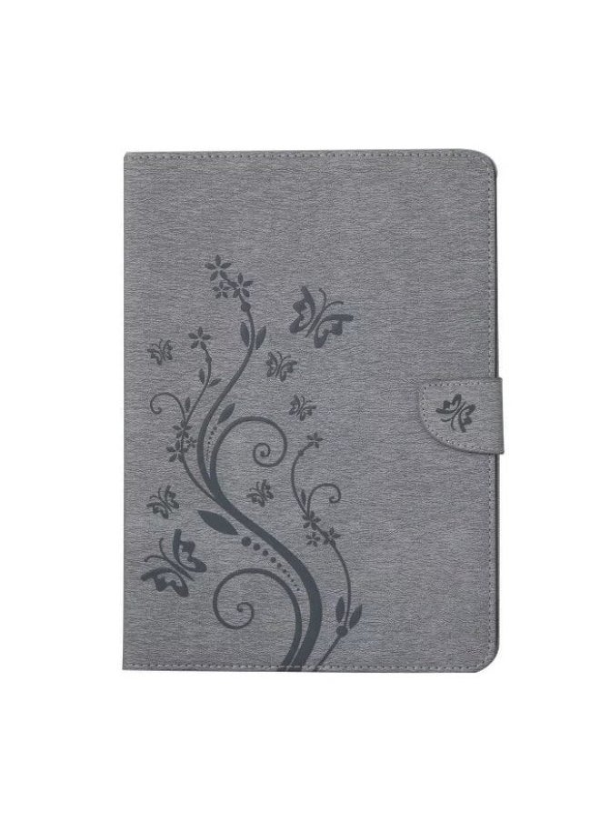 For Apple Ipad Air2 Pro Embossed Leather Case T815 Samsung T560 Printed Butterfly Card Protective Case-Color:Brown-Applicable Model:T530