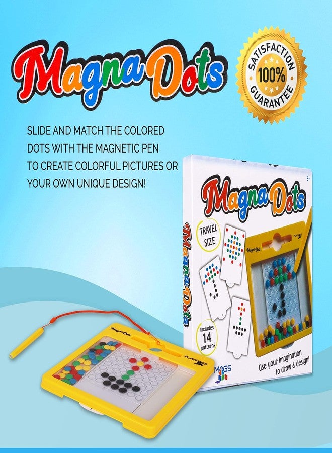 Playmags Magnetic Drawing Board for Kids - Magna Dots Doodle Board with Magnetic Pen - 8x8 Travel Size with Kids Safe Magnets - Fun Toy Toddler Gift - Image 2