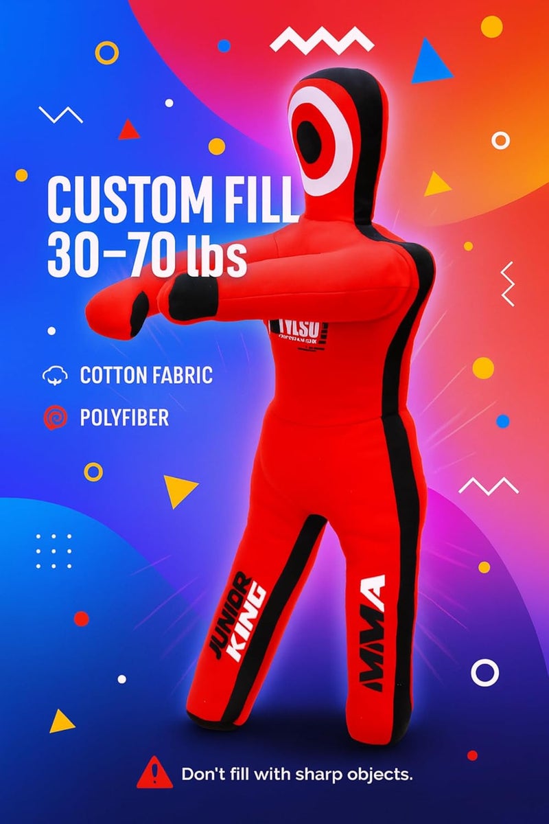 Stylso Unfilled Wrestling Dummy for Kids – Youth Grappling Dummy BJJ, MMA, Jiu Jitsu & Judo Training Partner – Durable Martial Arts Practice Buddy - Image 4