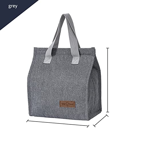HexinYigjly Lunch Bag Insulated, Lunch Box Bag, Reusable Lunch Tote Bag, Lunch Box Container Bag Insulated for Women, Men, Work, Office, Travel - Grey - Image 2