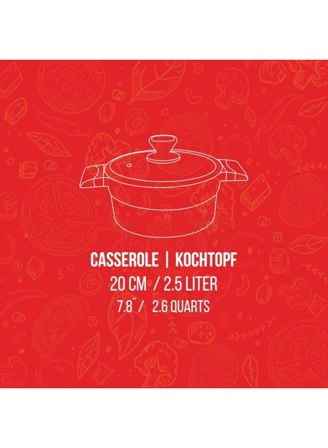 MULLER KITCHEN Casserole 20 Cm with Glass Lid, Die-Cast Aluminum, German Non-Stick Marble Coating, PFOA-Free, Suitable for Multiple Stoves - MK-3042 - Image 5