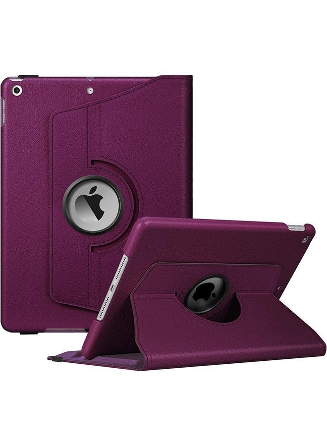 راكسوم جراب دوار 360 درجة لجهاز iPad الجيل التاسع (2021)، والجيل الثامن (2020)، والجيل السابع (2019) - 10.2 بوصة مع حامل قلم وخاصية الإيقاظ/السكون التلقائي - أرجواني - Image 1