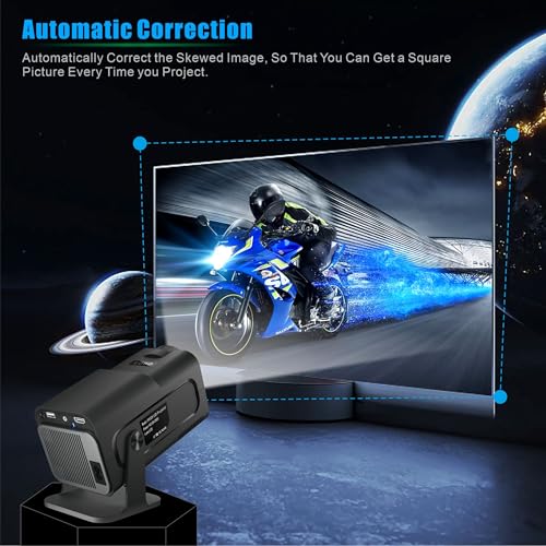 WOOPKER جهاز عرض محمول، جهاز عرض ميني HY320 مع واي فاي وبلوتوث، يدعم 4K 1080P مع واي فاي 6 ثنائي النطاق BT5.0 أندرويد 11، جهاز عرض ذكي مع تصحيح تلقائي للزاوية للهاتف/عصا التلفاز/الكمبيوتر المحمول - Image 5