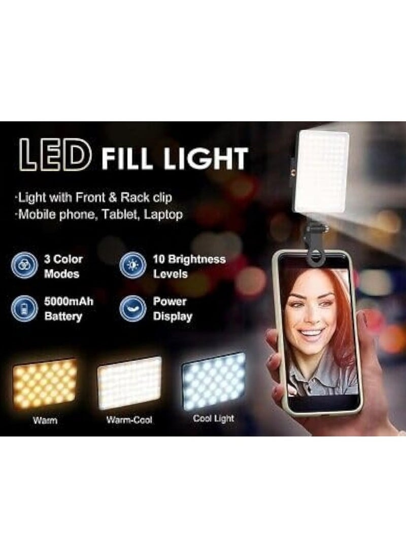 Generic - LED Selfie Light With Front & Back Phone Clip High Power 80LED 2000mAh Rechargeable CRI 95+ 3 Light Modes Portable Clip On Light For Phone/Tablet/Laptop Zoom Call TikTok - Image 1