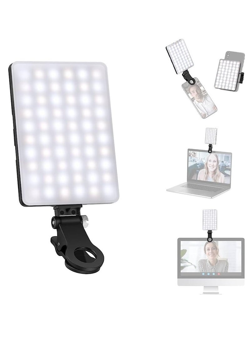 Generic - LED Selfie Light With Front & Back Phone Clip High Power 80LED 2000mAh Rechargeable CRI 95+ 3 Light Modes Portable Clip On Light For Phone/Tablet/Laptop Zoom Call TikTok - Image 1