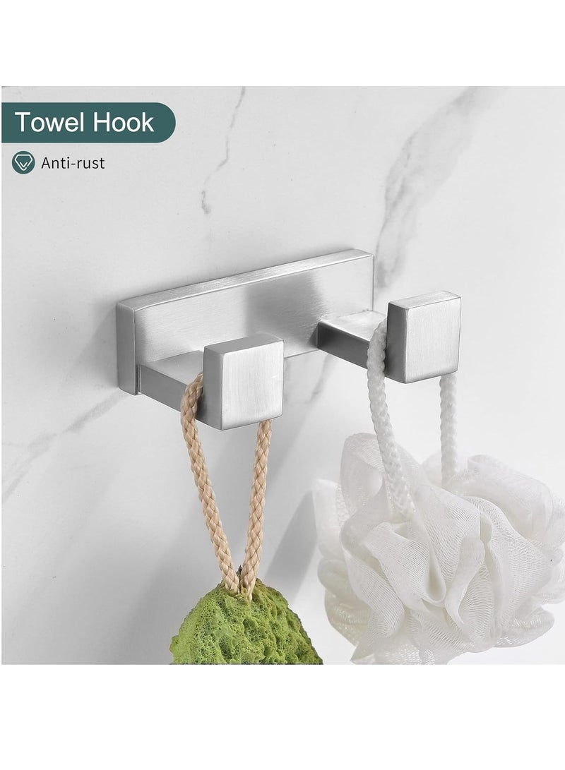 Brushed Bathroom Hardware Accessories Set 4 Pcs Stainless Steel Wall Mounted Towel Bar Set, 23.6 Inch Towel Rack Set - Image 5
