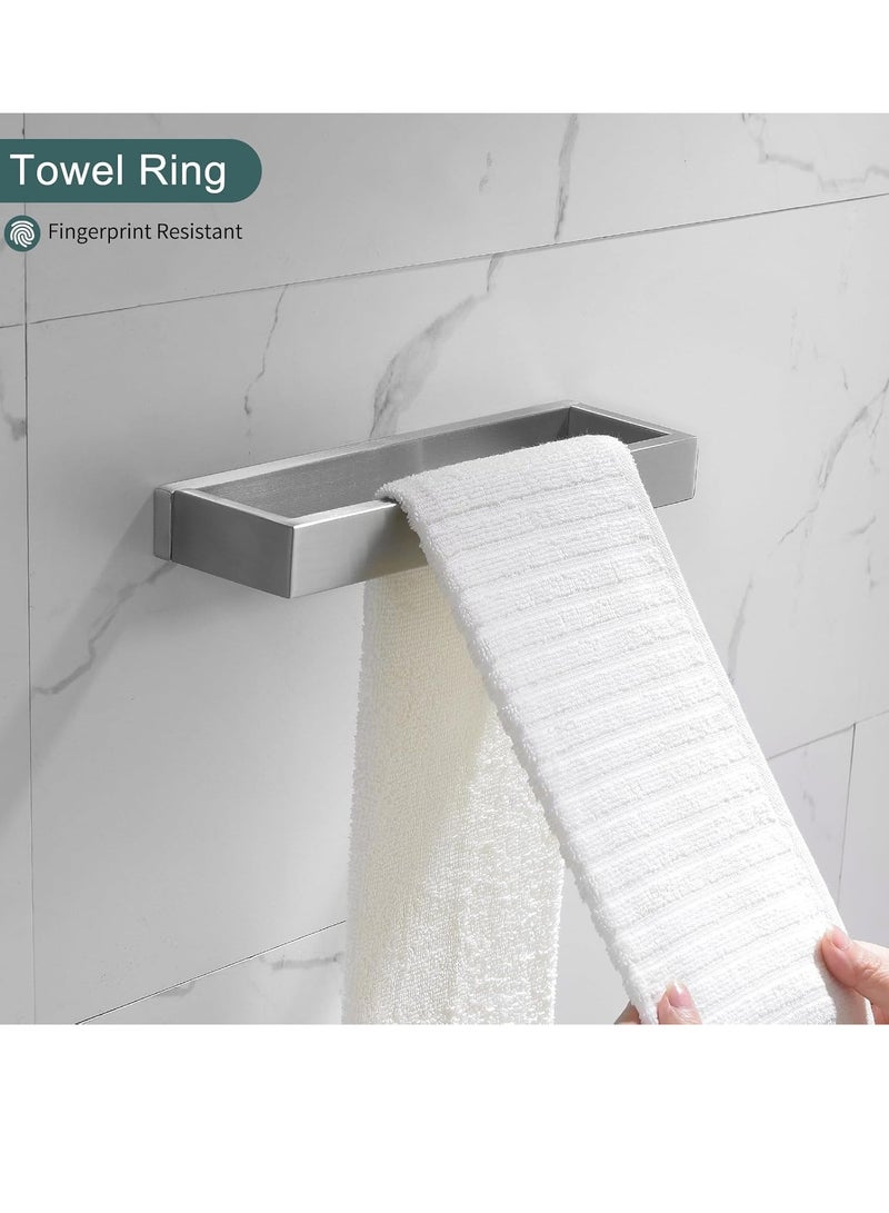Brushed Bathroom Hardware Accessories Set 4 Pcs Stainless Steel Wall Mounted Towel Bar Set, 23.6 Inch Towel Rack Set - Image 3