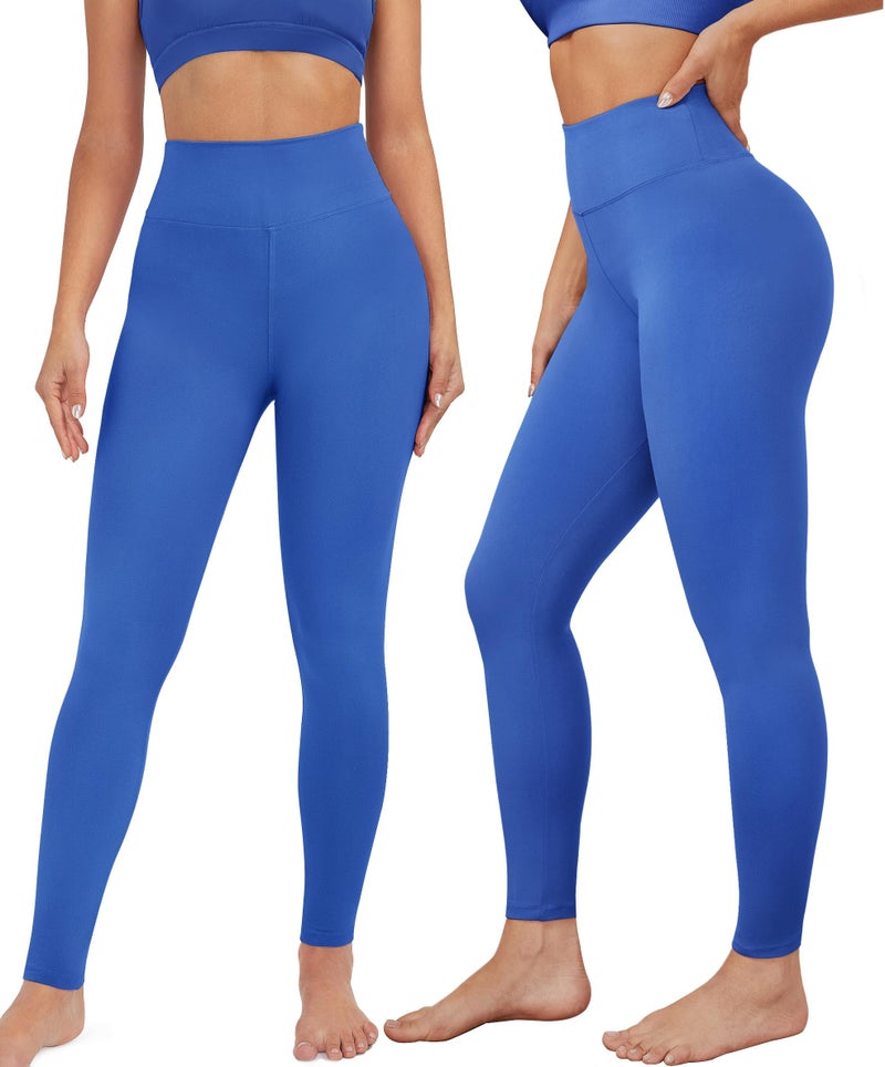 VALANDY Creamlush High Waist Womens Leggings Ultra Soft Tummy Control Yoga Pants Running Sports Tights Princessblue One Size - Image 2