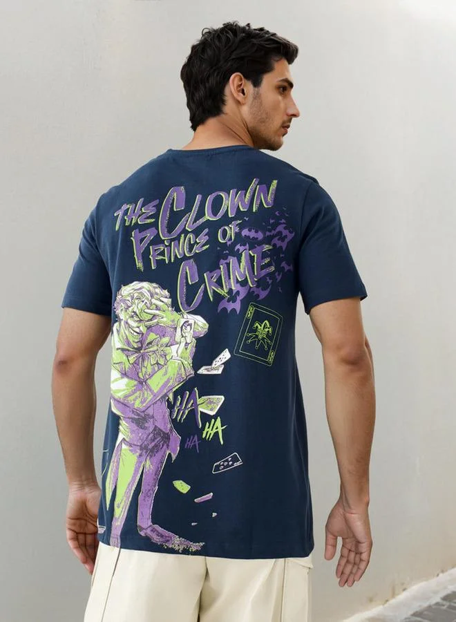 Splash FAV The Joker Print T-shirt with Crew Neck and Short Sleeves