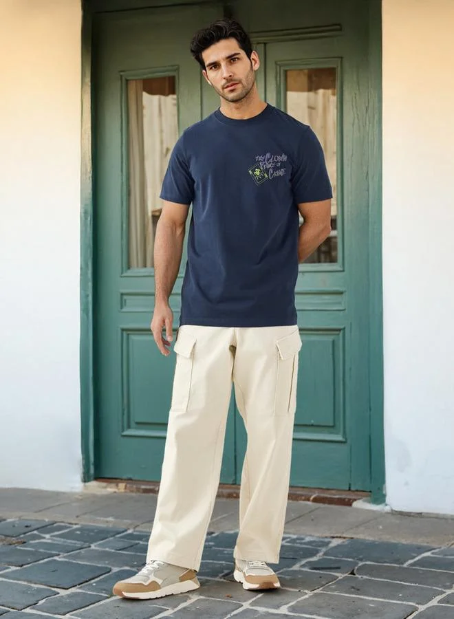 Splash FAV The Joker Print T-shirt with Crew Neck and Short Sleeves