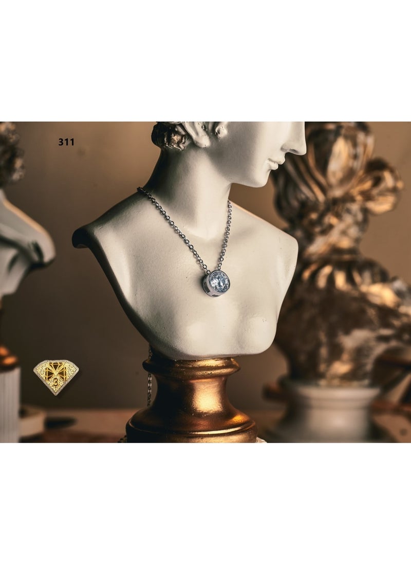 3Diamonds Platinum-Plated Solitaire Pendant Necklace – Elegant Crystal Charm by 3Diamonds 