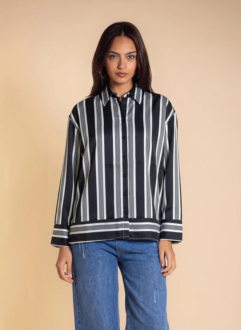 شايبس STRIPED SATIN SHIRT