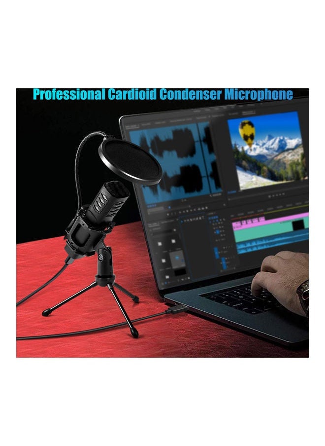 NIBEMINENT 5-Piece USB Microphone Cardioid Condenser With Tripod Stand  - Image 3