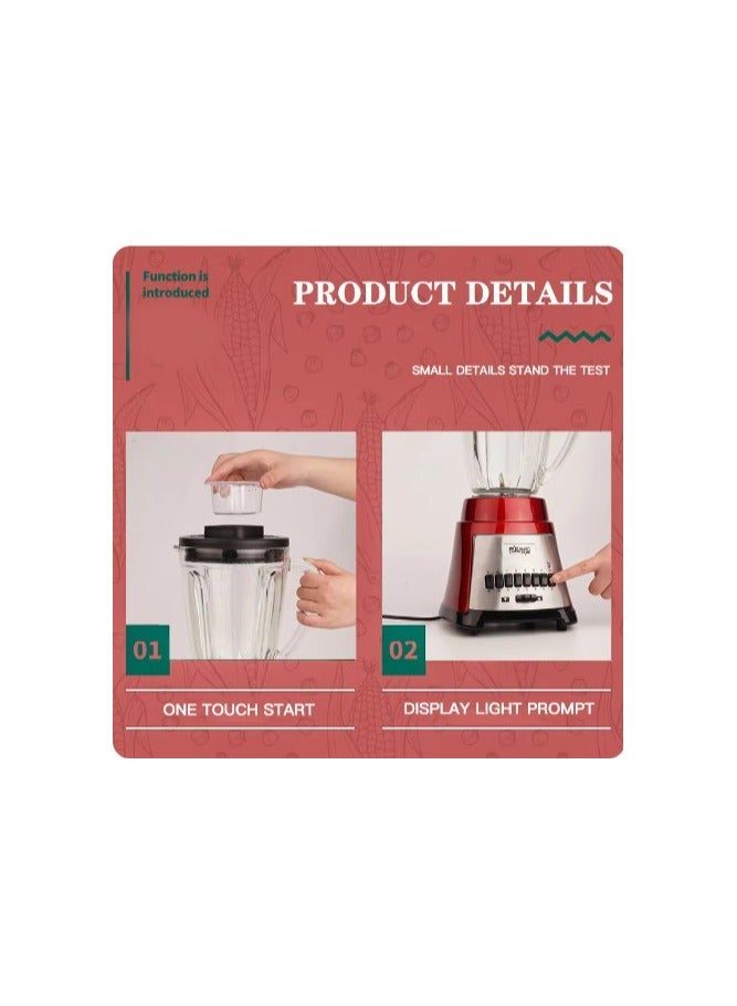 DSP Fruit Blender Maker Fresh Juice Juicer Blender Food Processor Home Appliances 600W 2.2L Tank Capacity - Image 4