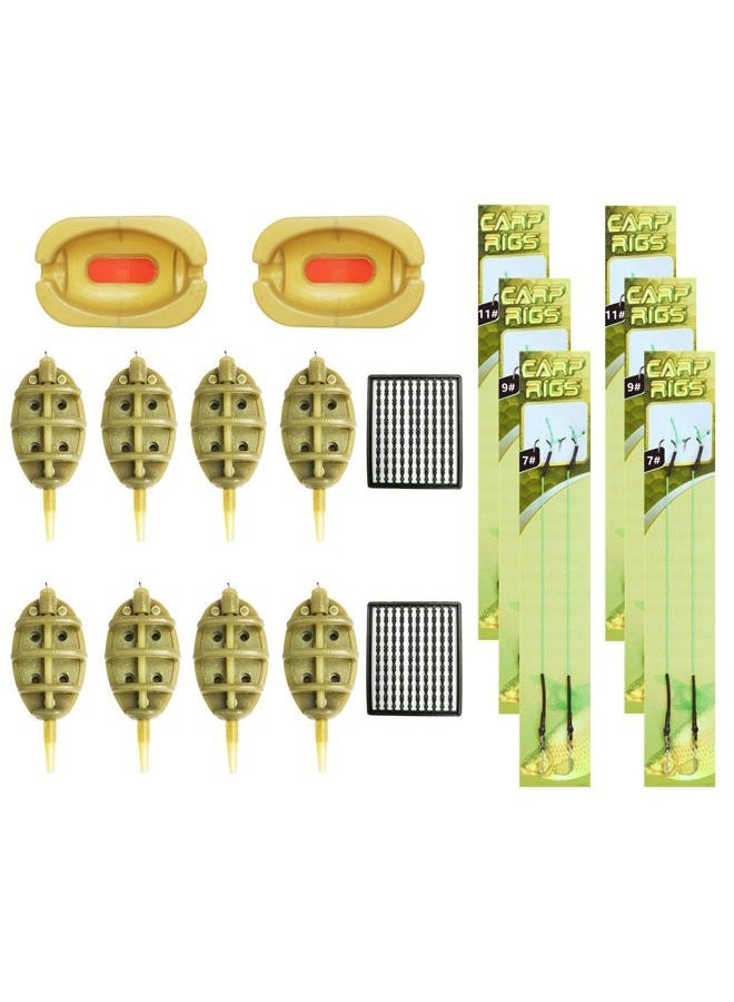 Drchoer Method Feeder Carp Rigs Set: 15g 20g 25g 35g 30g 40g 50g 60g Inline Feeders Carp Fishing Rigs - Image 4