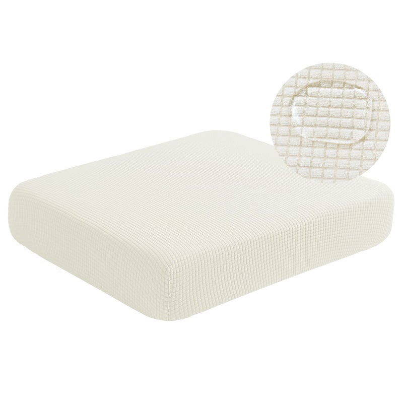 NC HOME Water Resistant Sofa Seat Cushion Covers RV Dinette Couch Cushion Slipcovers Stretch Furniture Protector for Kids Pet Loveseat Cushion Creamy White