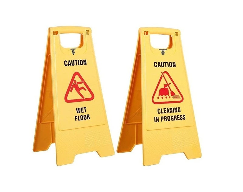 TARGET HYGIENE Caution Sign Board Wet Floor And Cleaning In Progress - Yellow (Combo of 2 Pc Sign Board) - Image 2