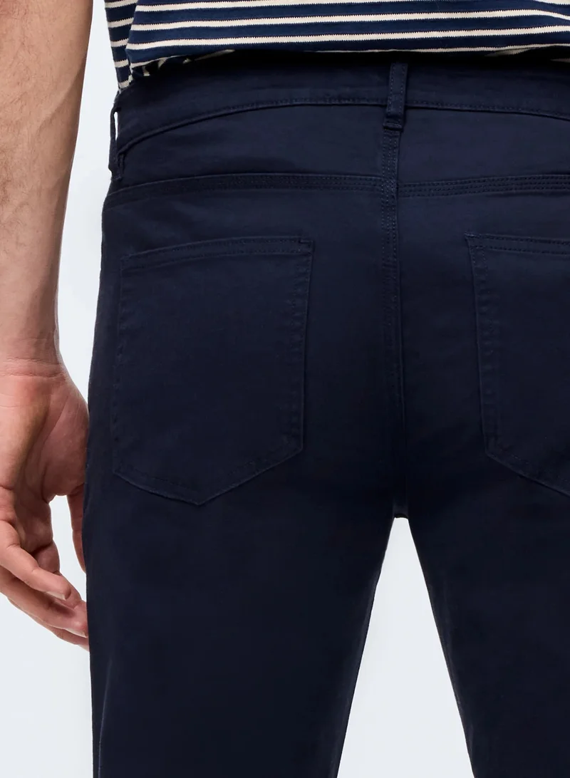 French Connection Navy Cotton Stretch 5 Pocket Jeans for Men | Best Price UAE
