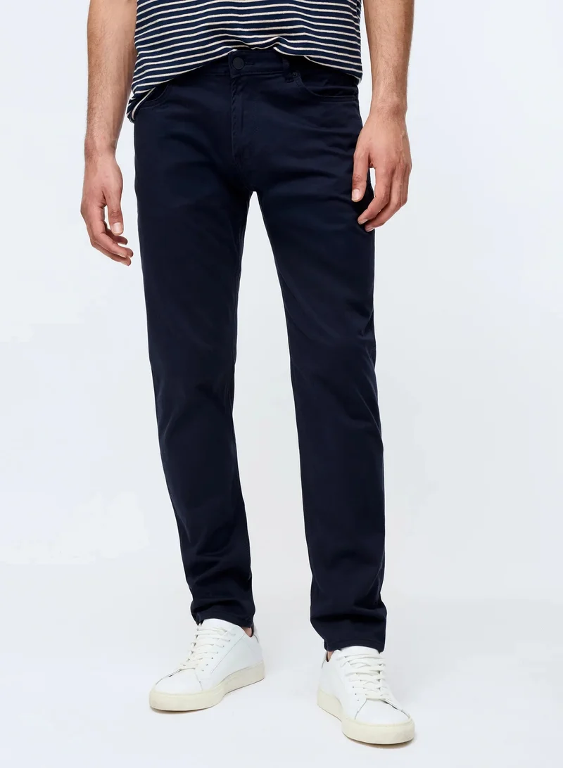 French Connection Navy Cotton Stretch 5 Pocket Jeans for Men | Best Price UAE