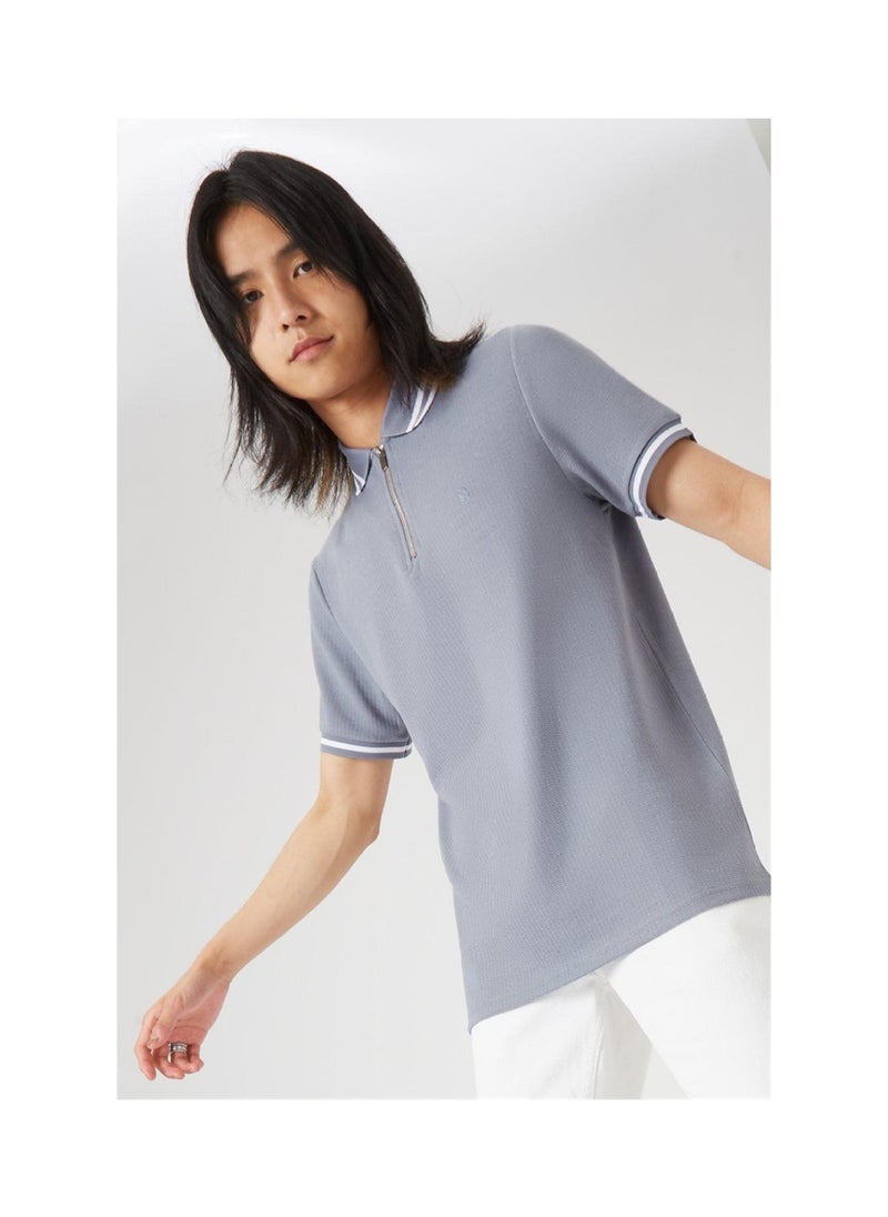 BURTON - Seed Texture Zip Polo - Image 1