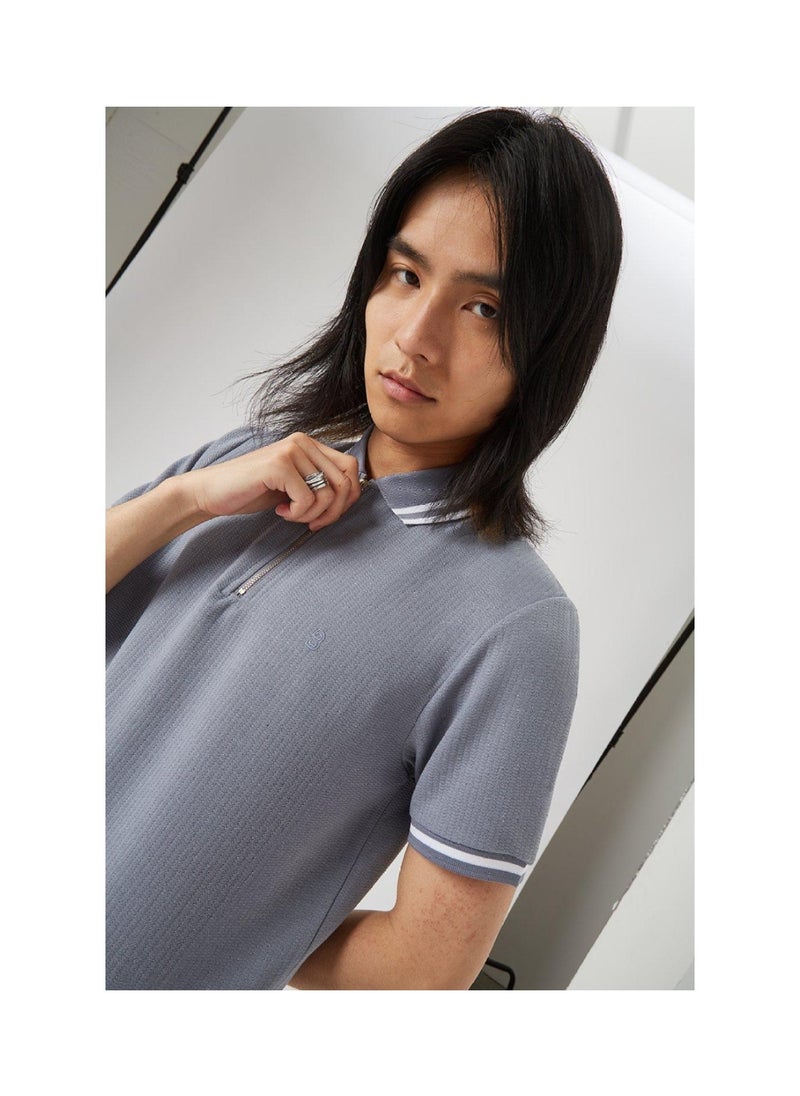 BURTON - Seed Texture Zip Polo - Image 1