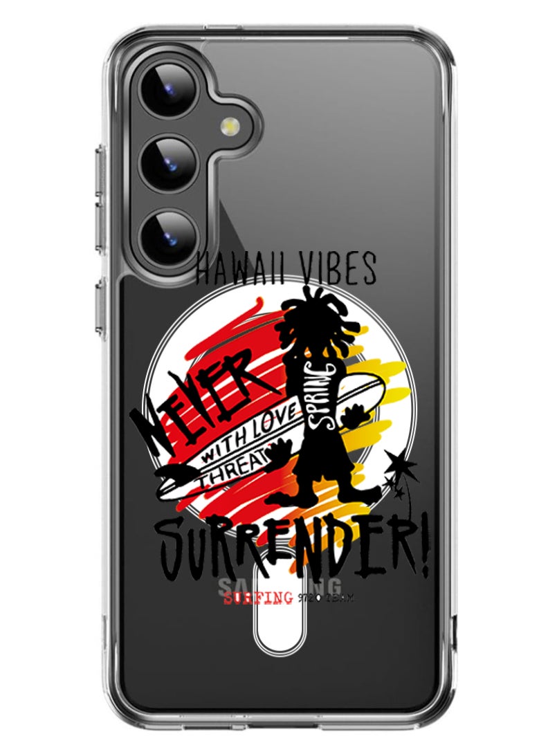 Theodor Magnetic Case for Samsung Galaxy S24 Plus 6.7-inch Compatible with MagSafe Wireless Charging, Shockproof Phone Bumper Cover Hawaii Vibes copy - Image 1