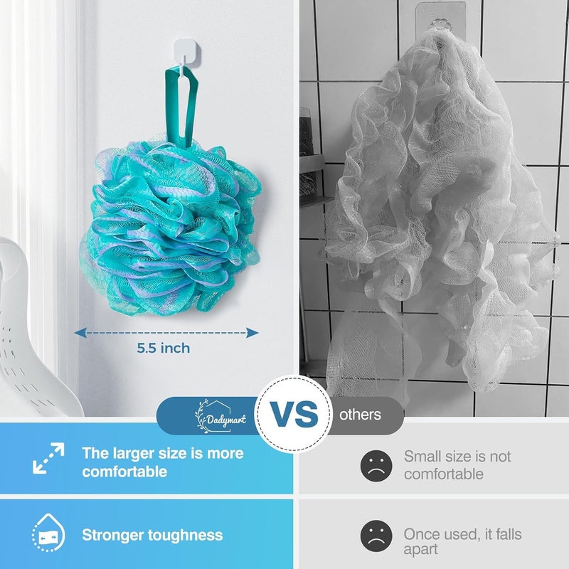 DadyMart Bath Loofah Sponge Set of 4 - Colorful Natural Fiber Sponges - Image 5