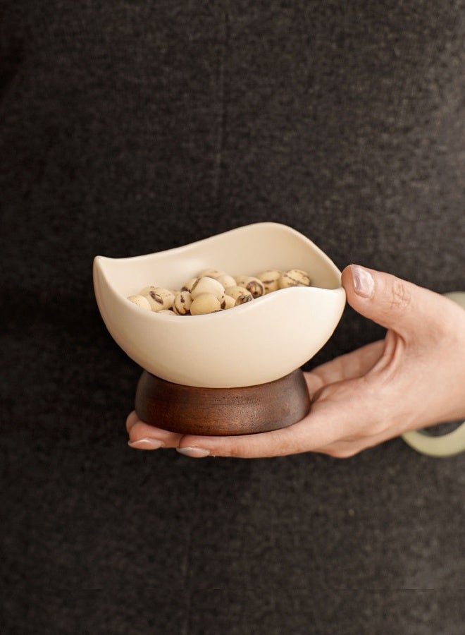 2-pack, Japanese ceramic fruit plate, nut container, dried fruit fructose, nut biscuit plate, ice cream cup, ice cream plate, high temperature resistance, drop resistance, gift gift. - Image 2