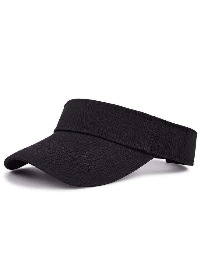 Komorebi - Visors For Women Mens Sun Visors With Uv Protection Sports Sun Visor Hats Tennis Golf Adjustable Sun Cap 01 Black One Size - Image 1