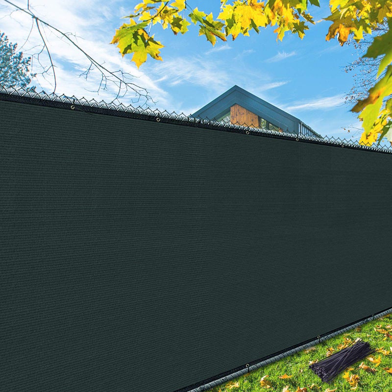 iCover 4x25ft Privacy Screen Fence, Outdoor Fencing Panels, Garden Windscreen Mesh Shade Sail Net Barrier, Include Reinforced Bindings and Brass Grommets Cable Zip Ties,Green - Image 3