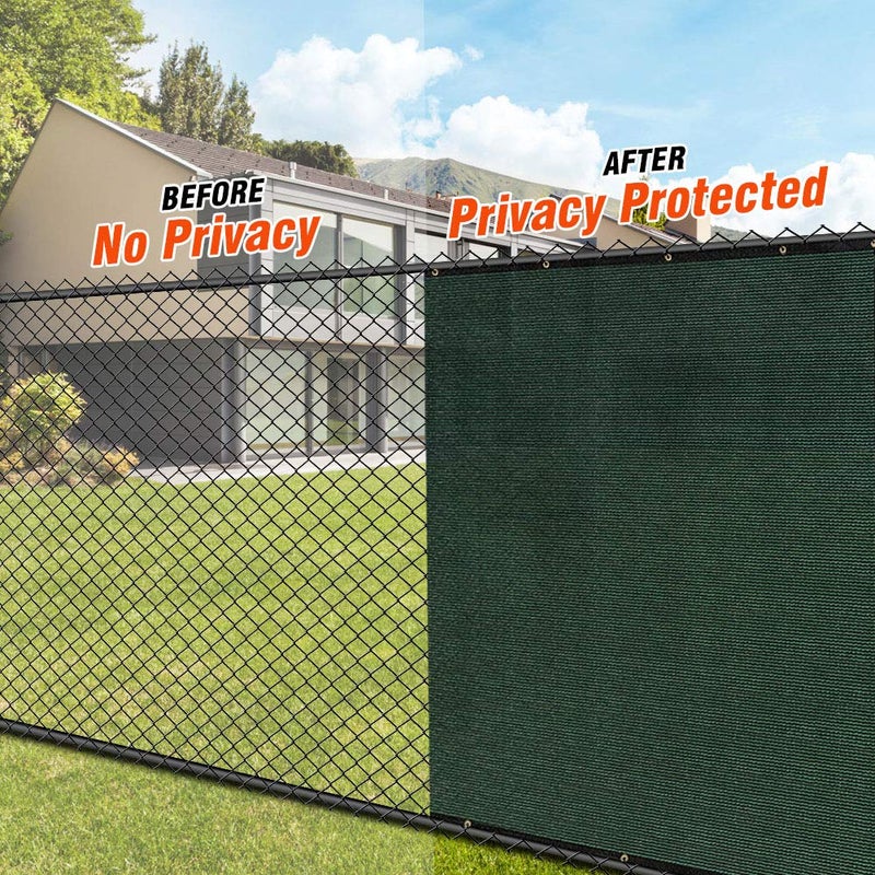 iCover 4x25ft Privacy Screen Fence, Outdoor Fencing Panels, Garden Windscreen Mesh Shade Sail Net Barrier, Include Reinforced Bindings and Brass Grommets Cable Zip Ties,Green - Image 2