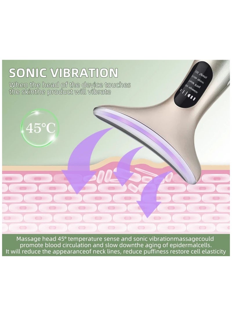 جهاز تجميل الرقبة ورفع الوجه 3 ألوان ضوء LED فوتون مضاد للتجاعيد مضاد للشيخوخة تفتيح خطوط الرقبة آلة تجميل (تدرج) - Image 4